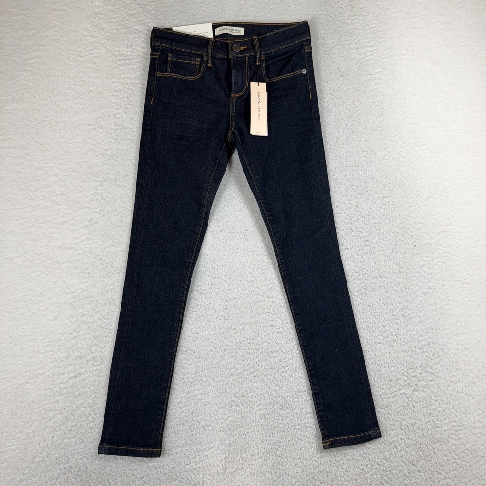 Banana Republic Mid Rise Skinny Ankle Blue Womens Jeans 24p (Fits 24.5x25) NWT